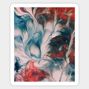 Red,Blue,white abstract cover Sticker